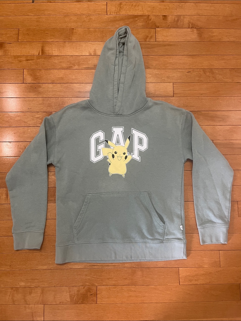 GAP Kids Sage Green Pikachu Graphic Hoodie